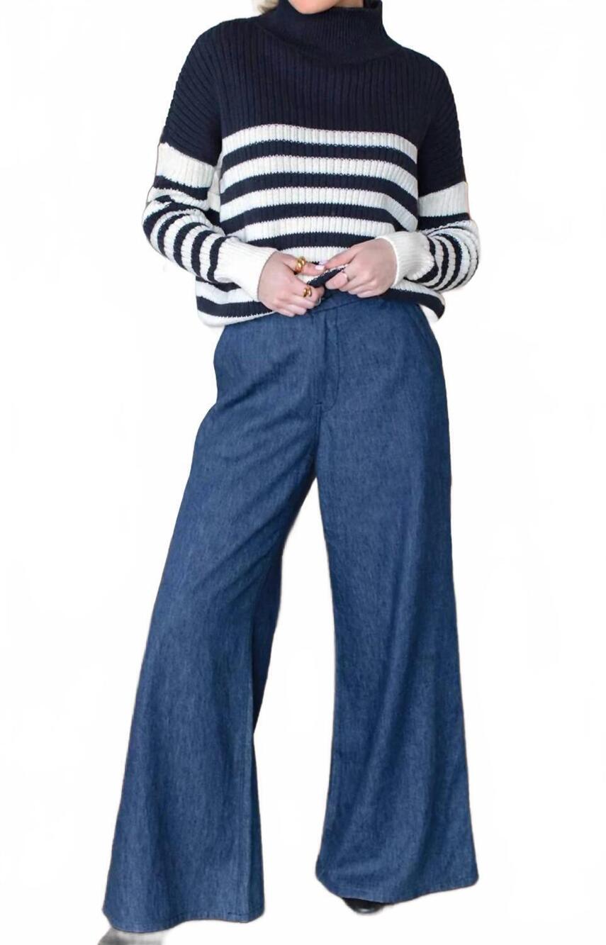 NEW EMERSON FRY tulip trouser in indigo hemp organic